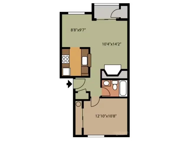 1 Bedroom 1 Bathroom B303 floor plan